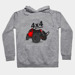 4x4 Off Road Jeep Red Hoodie